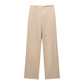 Linen Double Breasted Suit Coat Vest Straight-leg Pants Suit