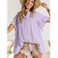 Women's Fashion Stand Collar Ruffled Sleeve Peplum Top