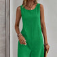 Women's Solid Color Sleeveless Jumpsuit Shorts