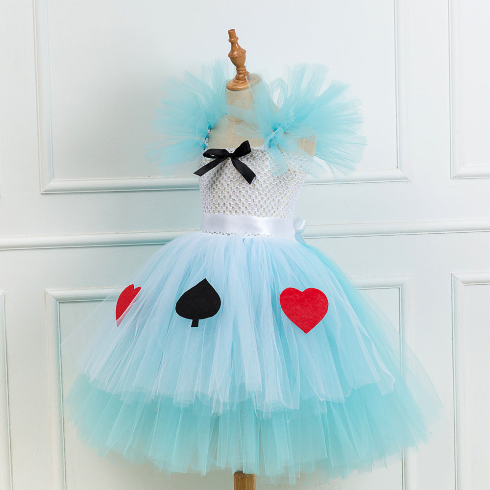 Girls Princess Cartoon Peach Heart Halloween Performance Dress