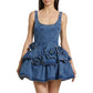 Flower Double Layer Slimming A- Line Slip Dress Short Skirt For Women