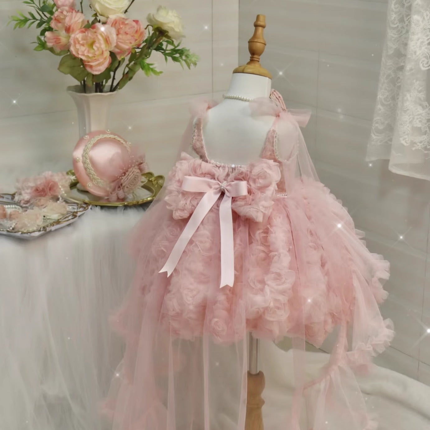 Girls' Versatile Trailing Exquisite High-end Princess Dress