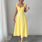 Lace-up Waist-cinching Maxi Dress