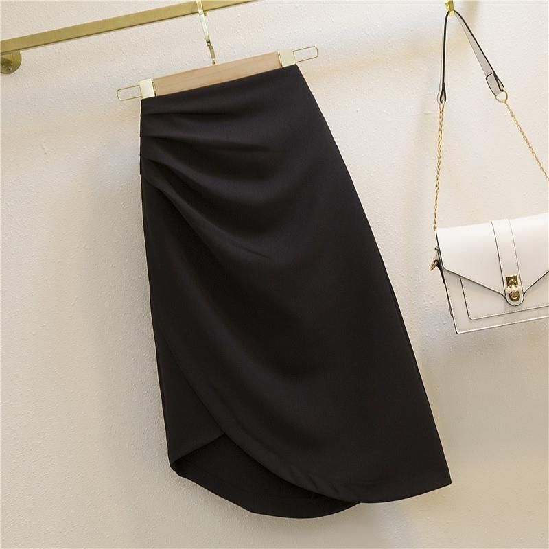 Pleated High Waist Look Taller Slimming Sheath Skirt