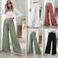 Pantalon droit à jambes larges et élastique, taille haute, décontracté, tendance, pour femme
