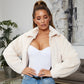 Women's Winter Blouse Solid Color Fashion Casual Long-sleeved Zipper Jacket