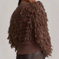 Women's Knit Cardigan Button Loop Fringe Sweater