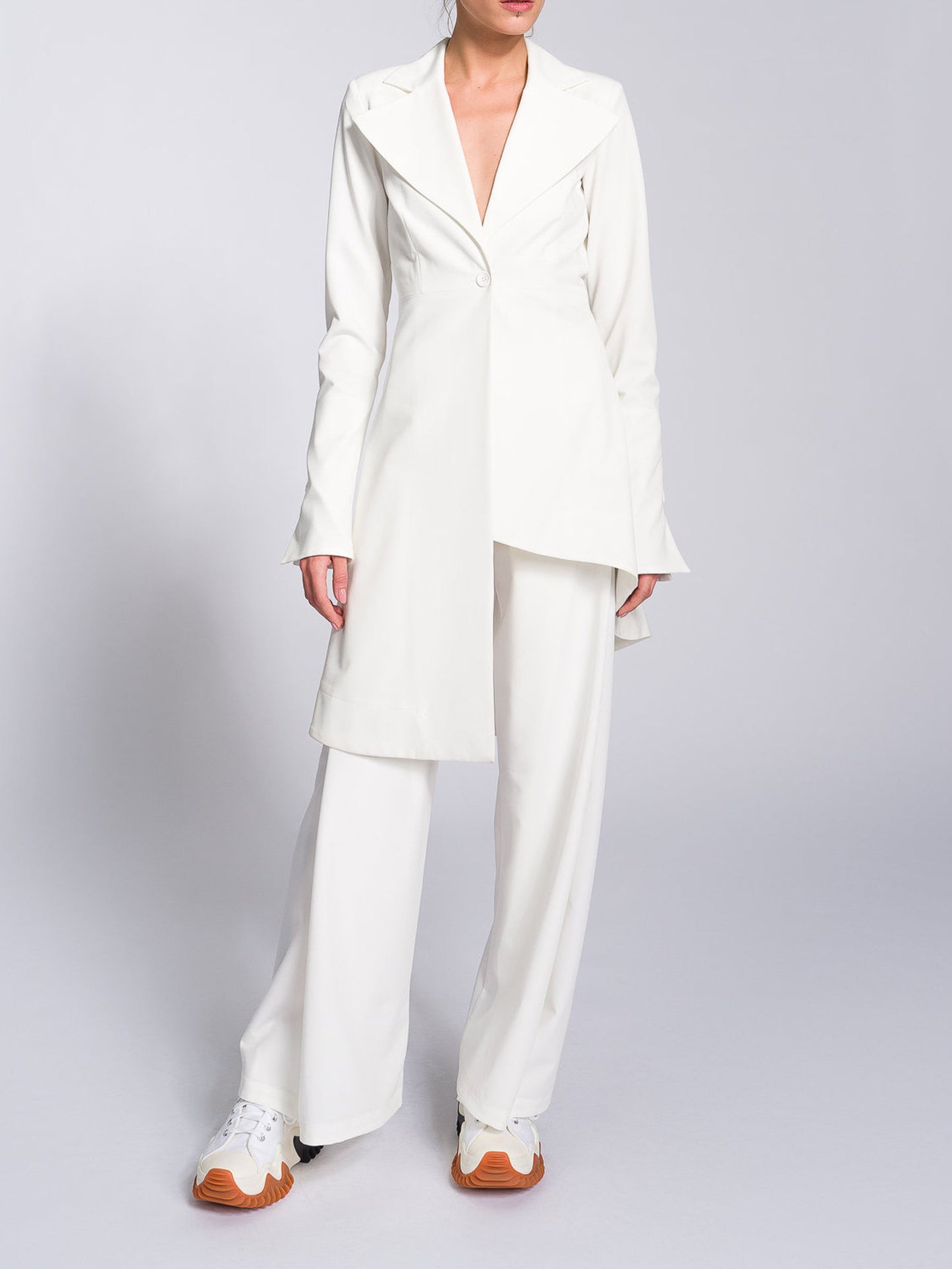 Ensemble veste et pantalon à ourlet irrégulier
