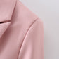Solid Color Double-breasted Loose Casual Suit Jacket