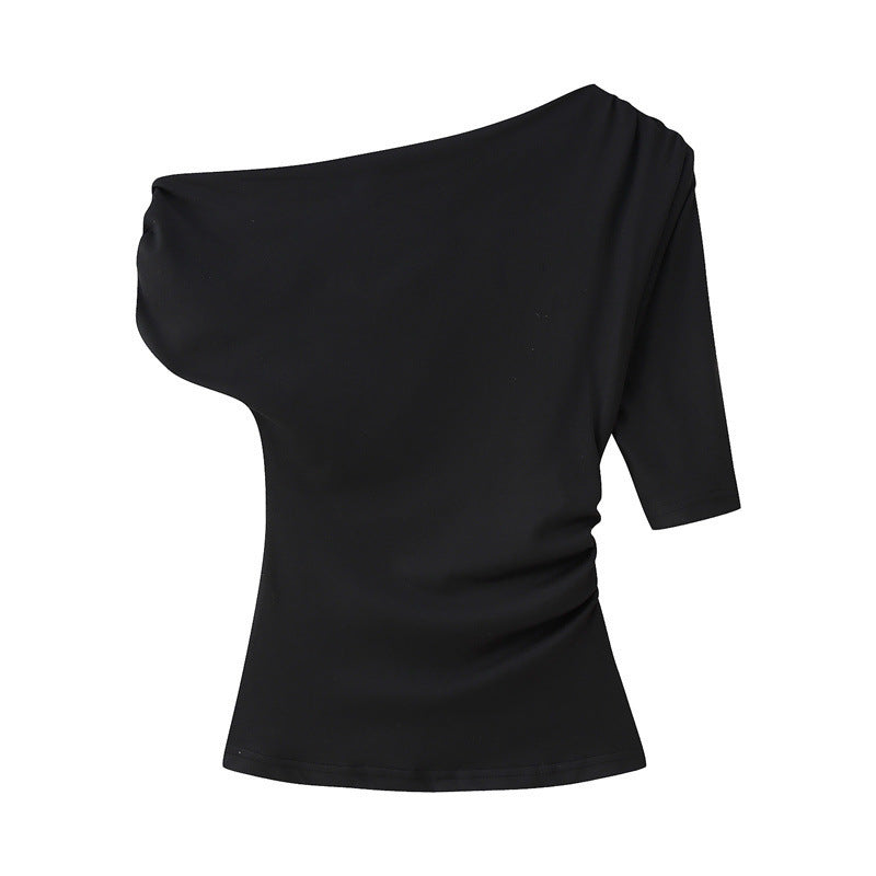 Women's Fashion Shoulder-baring Asymmetric Top