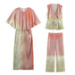 Tie-dye Printed Top Midi Skirt Dress