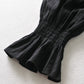 New Style Square Collar Lace Lantern Sleeve Short Shirt