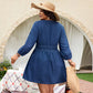 Cowboy V-neck Waist Midi Dress