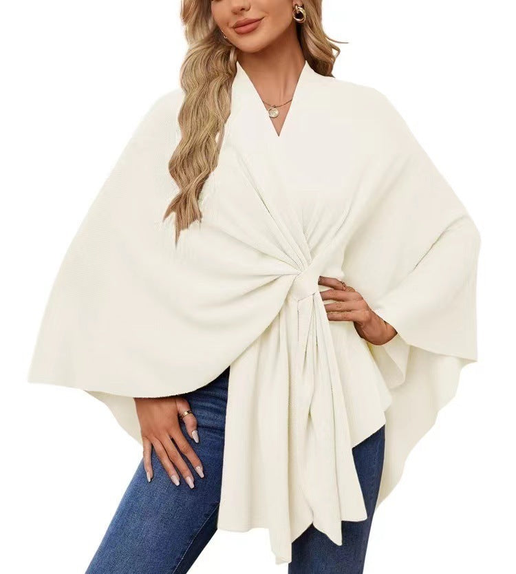 Loose V-neck Shawl Cape Fashionable Jacket