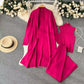 Women's Fashion Casual Knitted Three-piece Suit
