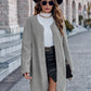 Thick Solid Color Round Neck Single-breasted Long Sleeve Coat