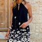 Digital Printing Strapless Round Neck Sling Dress