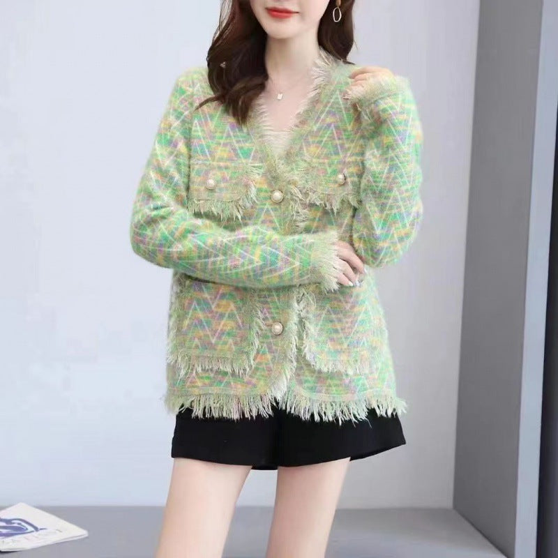 Women's Fringed Knitted Cardigan Coat