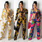 Women's Athleisure Milk Silk Print Two Piece Set