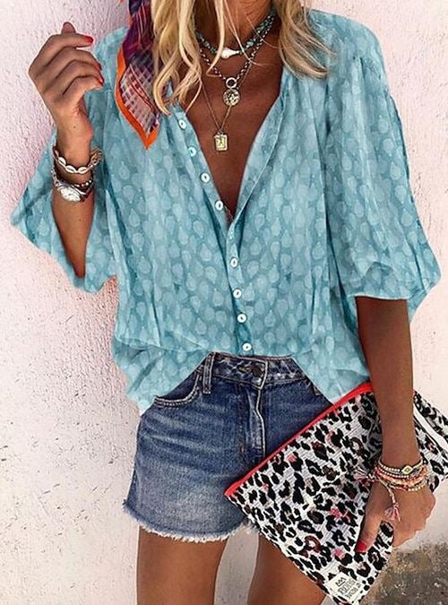 Women's Fashion Digital Printing Casual Shirt