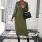 Robe en tricot à boutons européenne et américaine