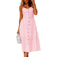 Women's Sling Button Backless Dress