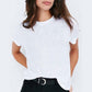 T-shirt blanc à manches courtes et col rond avec imprimé cœur et rose, idéal pour les couples, commerce extérieur, pour hommes et femmes
