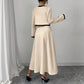Womens French-style Long-sleeve Cropped Jacket And Slip Dress Two-piece Set