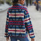 New Casual Plush Women's Loose Single Breasted Geometric Coat