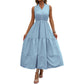 Summer New Womens Solid-Colored Sleeveless Stand-Collar Dress For Women