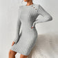 Slim-fit Sheath Knit Dress Long Sleeves New Elegant Mini Skirt