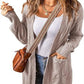 Solid Color Loose Cardigan Sweater With Pockets