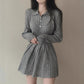 Cute Knitted Sweater Pleated Skirt Slimming Slim Fit Suit