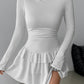 Round-neck Sheath Dress With Pleats And Long Sleeves