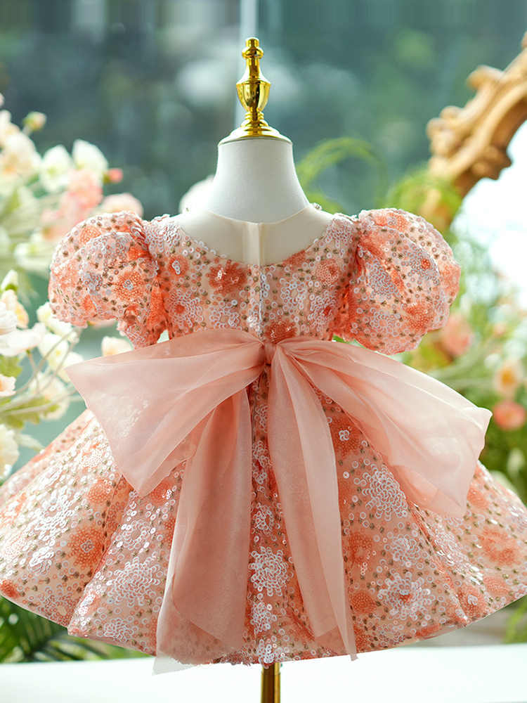 Children's Shiny Princess Dress Puffy Grenadine