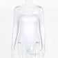 Slim Fit Slimming Square Collar Bottoming Long Sleeve Jumpsuit