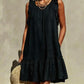 New Stylish Casual Loose Round-Neck Sleeveless Ruffle-Trim Dress