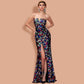 Women V Neck Off Shoulder Sequin Ma
