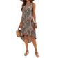 Women's Casual Print Round Neck Sleeveless Dress