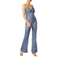 Women's Fashion Sequined Pleated Sling Backless Jumpsuit