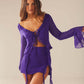 New Tassel Lace Long-sleeved Hip Skirt Suit