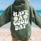 Spring And Autumn Men's Women's Hoodie Flower Print Casual Hoodie