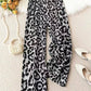 Leopard Print Floral Print Casual Jumpsuit Elastic Waist Loose Wide Leg Pants