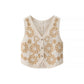 Retro Younger Fashion Loose Crocheted Vest Women's Summer V-neck