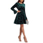 Women's Casual Long-sleeve Printed Velvet Dress