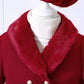 Children's Clothing Young And Little Girls Winter Solid Color Stitching Fur Collar Woolen Coat Outerwear