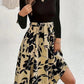 Robe à manches longues et col rond à imprimé floral, coupe ajustée, vêtements pour femmes