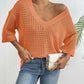 Top Women's Hollow Woven V-neck