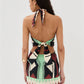 Open-back Printed Beach Skirt