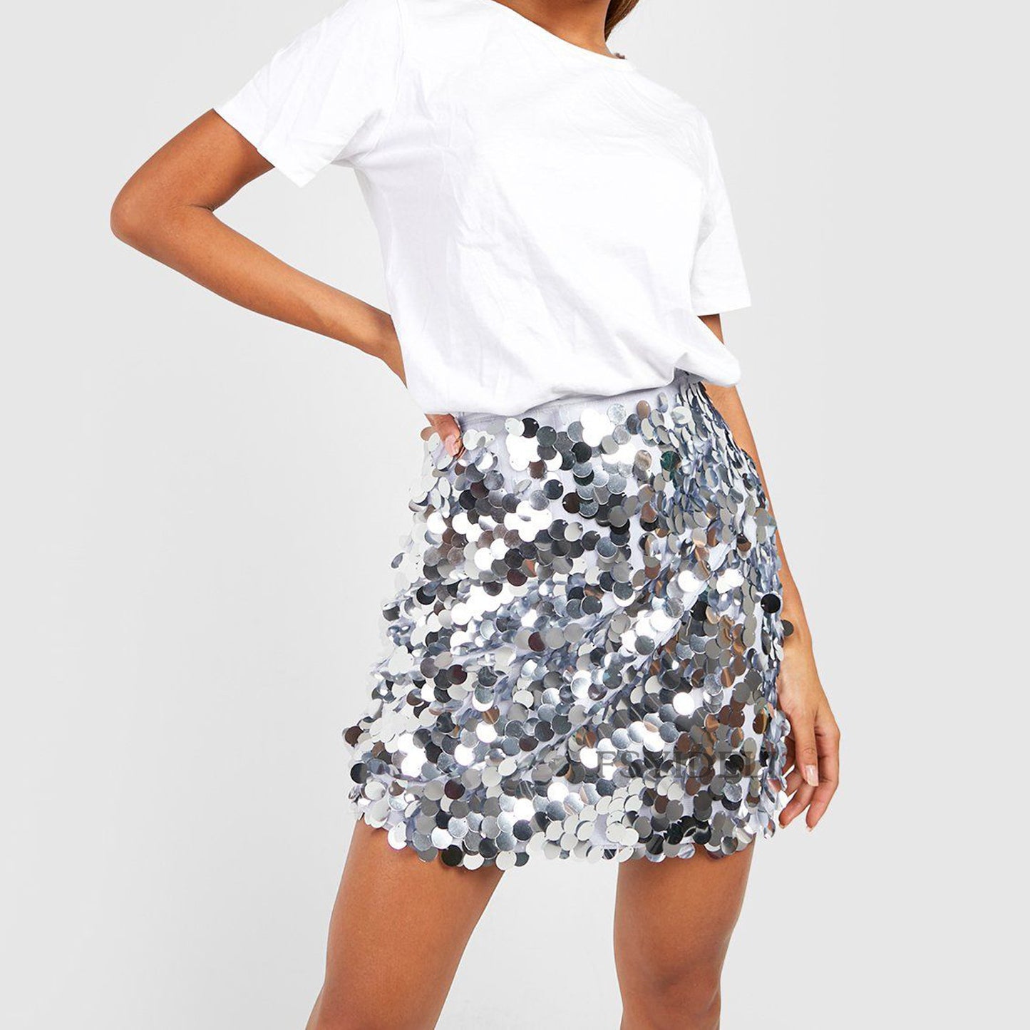 Jupe fourreau slim à paillettes pour femme